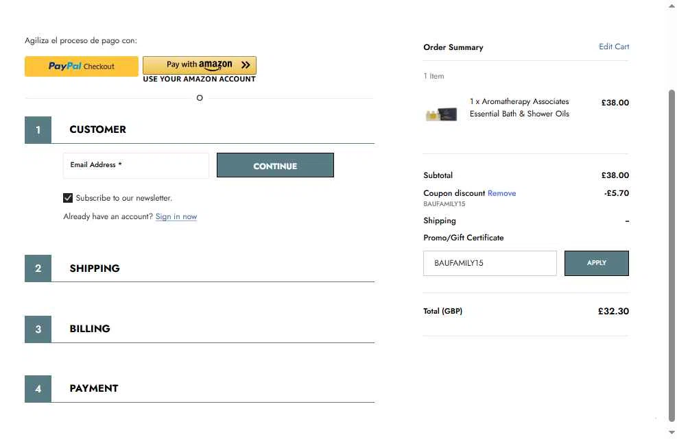 Bath & Unwind checkout page showing Bath & Unwind promo code box | Screenshot taken by SimplyCodes community member on Dec 26, 2025