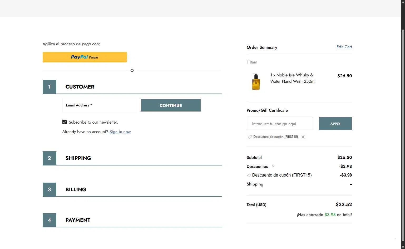 Bath & Unwind checkout page showing Bath & Unwind promo code box | Screenshot taken by SimplyCodes community member on Feb 6, 2026