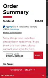 Baylor Bears Athletics Shop coupon verification screenshot