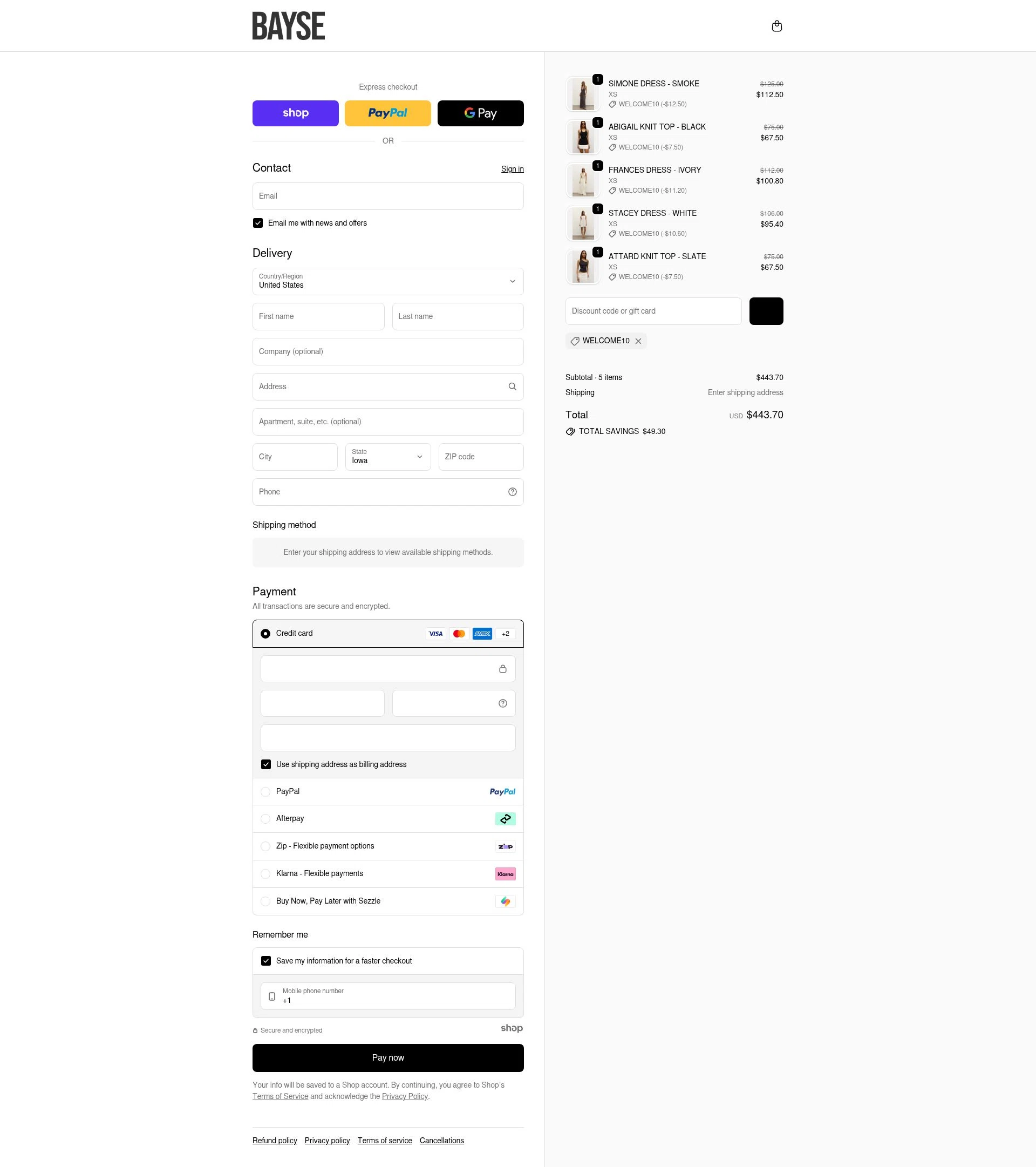 Bayse checkout page showing Bayse discount code box | Screenshot taken by SimplyCodes community member on Jan 19, 2026
