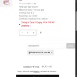 CHECKOUT15 coupon verification screenshot