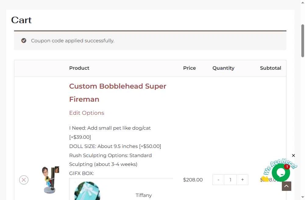 Bbobbler checkout page showing Bbobbler coupon code box | Screenshot taken by SimplyCodes community member on Oct 9, 2025