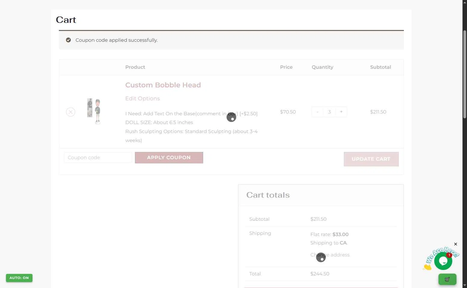 Bbobbler checkout page showing Bbobbler coupon code box | Screenshot taken by SimplyCodes community member on Sep 27, 2025