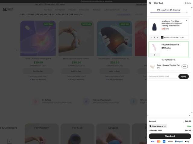 BB Outlet checkout page showing BB Outlet promo code box | Screenshot taken by SimplyCodes community member on Aug 27, 2025