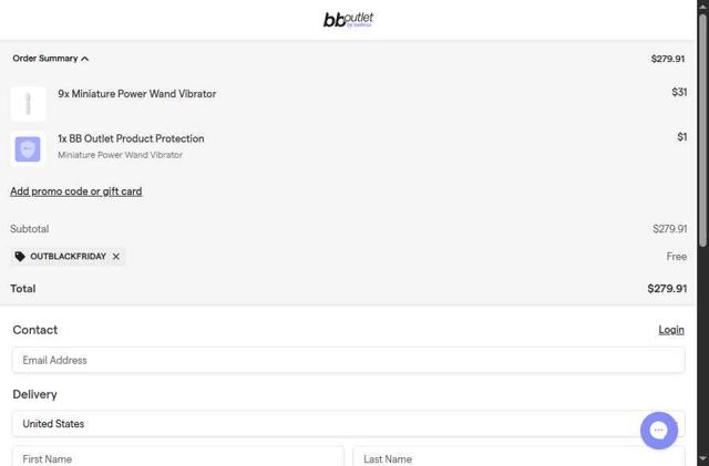 BB Outlet checkout page showing BB Outlet promo code box | Screenshot taken by SimplyCodes community member on Jul 29, 2025