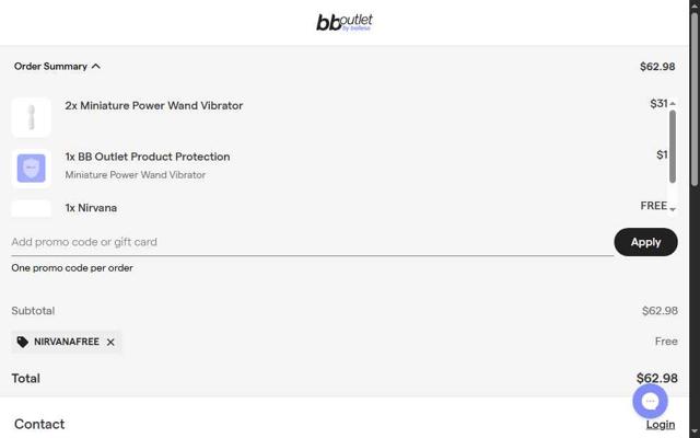 BB Outlet checkout page showing BB Outlet promo code box | Screenshot taken by SimplyCodes community member on Jul 29, 2025