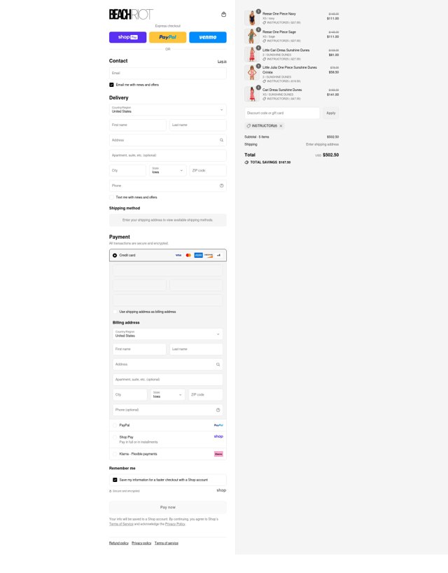 Beach Riot checkout page showing Beach Riot promo code box | Screenshot taken by SimplyCodes community member on Aug 24, 2025