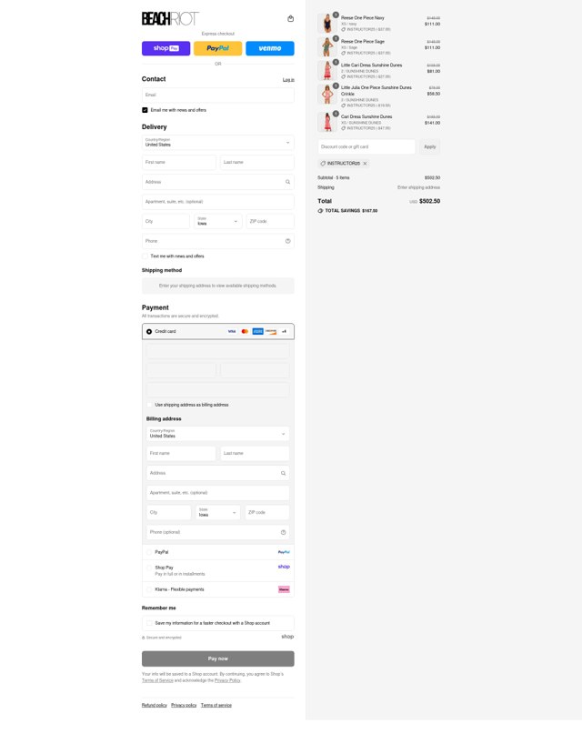 Beach Riot checkout page showing Beach Riot promo code box | Screenshot taken by SimplyCodes community member on Aug 20, 2025