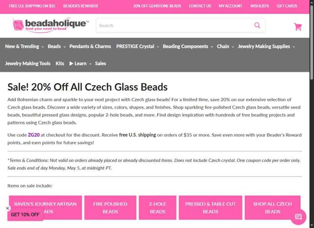 Beadaholique checkout page showing Beadaholique promo code box | Screenshot taken by SimplyCodes community member on May 14, 2025