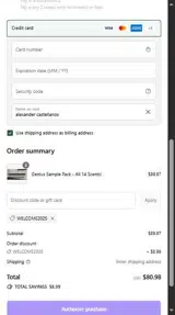 WELCOME2025 coupon verification screenshot