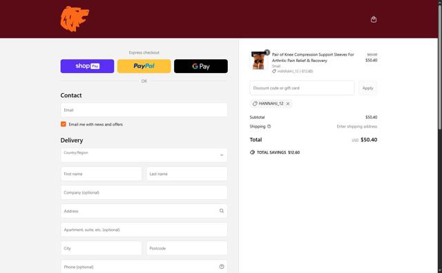Bearhug checkout page showing Bearhug discount code box | Screenshot taken by SimplyCodes community member on Jun 6, 2025