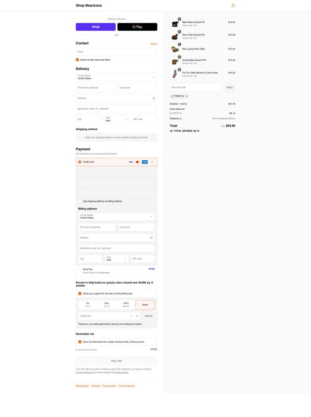 Bearizona checkout page showing Bearizona promo code box | Screenshot taken by SimplyCodes community member on Sep 12, 2025