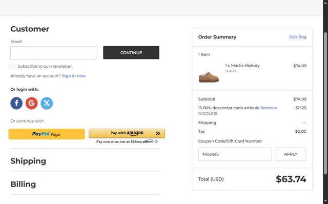BEARPAW checkout page showing BEARPAW coupon code box | Screenshot taken by SimplyCodes community member on Aug 2, 2025