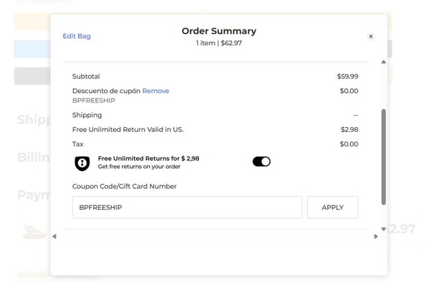 BEARPAW checkout page showing BEARPAW coupon code box | Screenshot taken by SimplyCodes community member on Aug 13, 2025