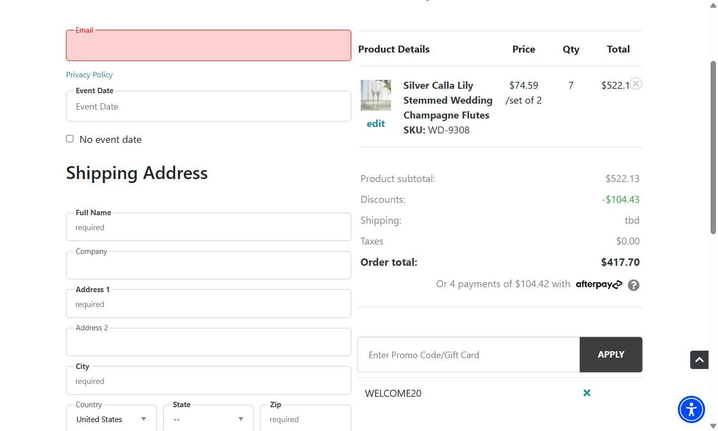 Beau-coup checkout page showing Beau-coup promo code box | Screenshot taken by SimplyCodes community member on Dec 15, 2025