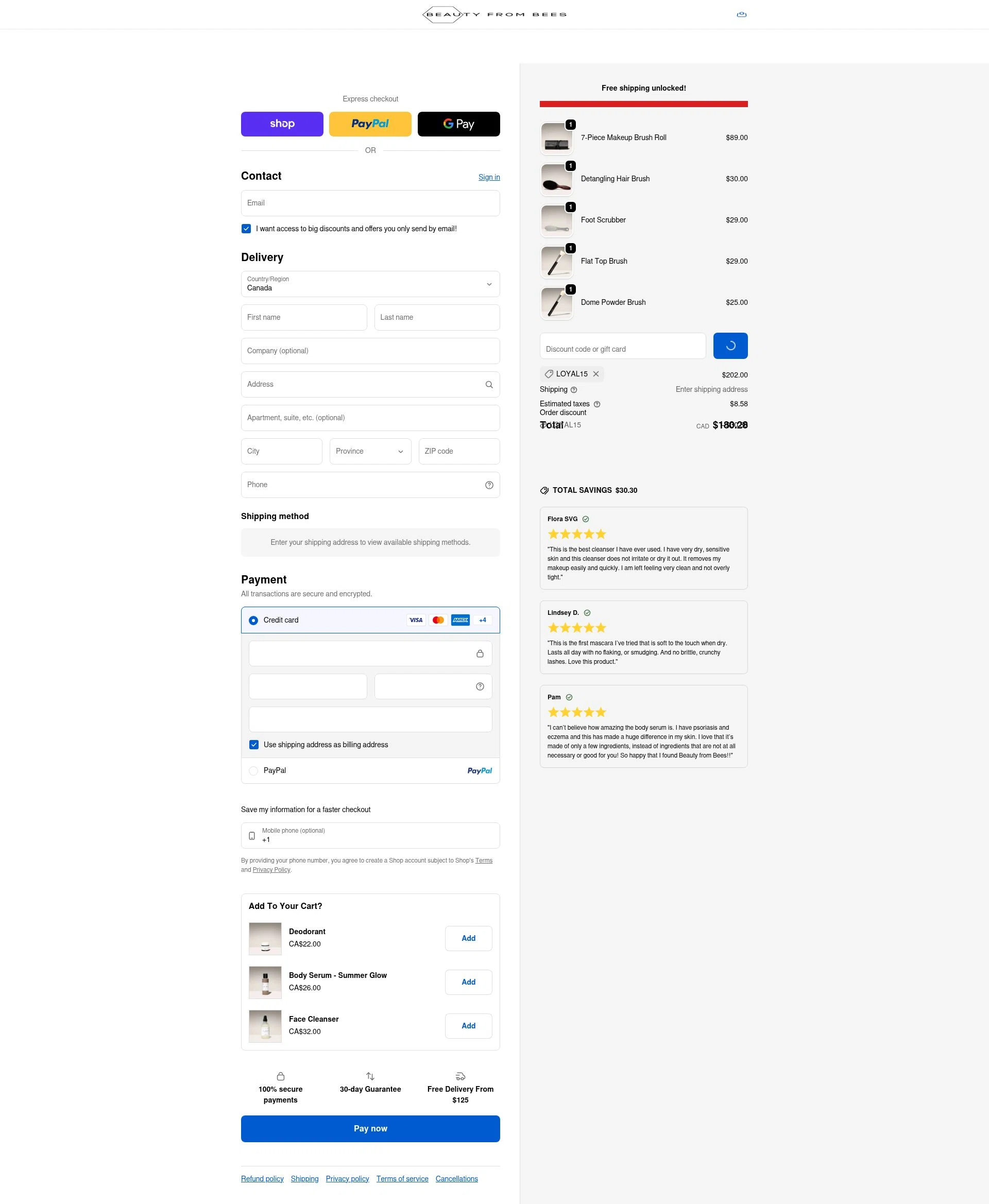 Beauty From Bees US checkout page showing Beauty From Bees US promo code box | Screenshot taken by SimplyCodes community member on Feb 19, 2026