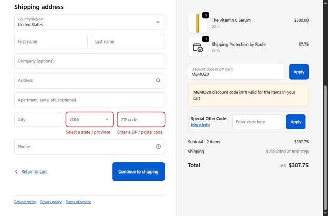 Beautyhabit checkout page showing Beautyhabit discount code box | Screenshot taken by SimplyCodes community member on Sep 23, 2025