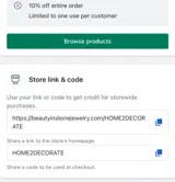 HOME2DECORATE coupon verification screenshot
