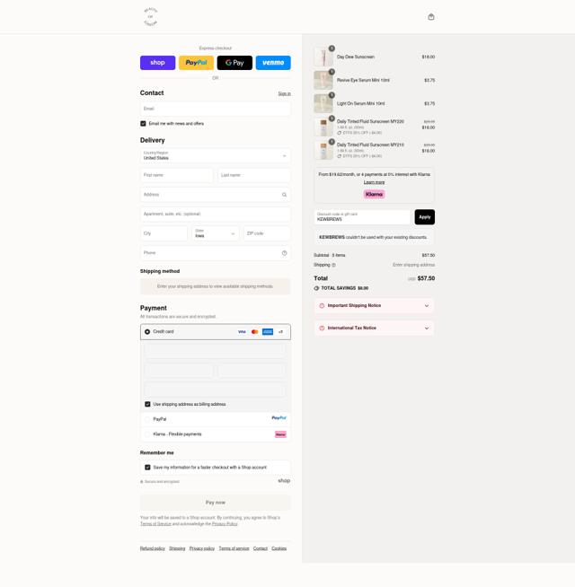 Beauty of Joseon checkout page showing Beauty of Joseon discount code box | Screenshot taken by SimplyCodes community member on Sep 12, 2025
