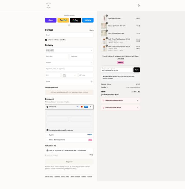 Beauty of Joseon checkout page showing Beauty of Joseon discount code box | Screenshot taken by SimplyCodes community member on Sep 12, 2025