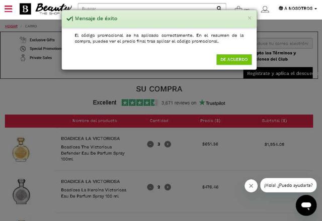 Beauty The Shop checkout page showing Beauty The Shop coupon code box | Screenshot taken by SimplyCodes community member on Aug 15, 2025
