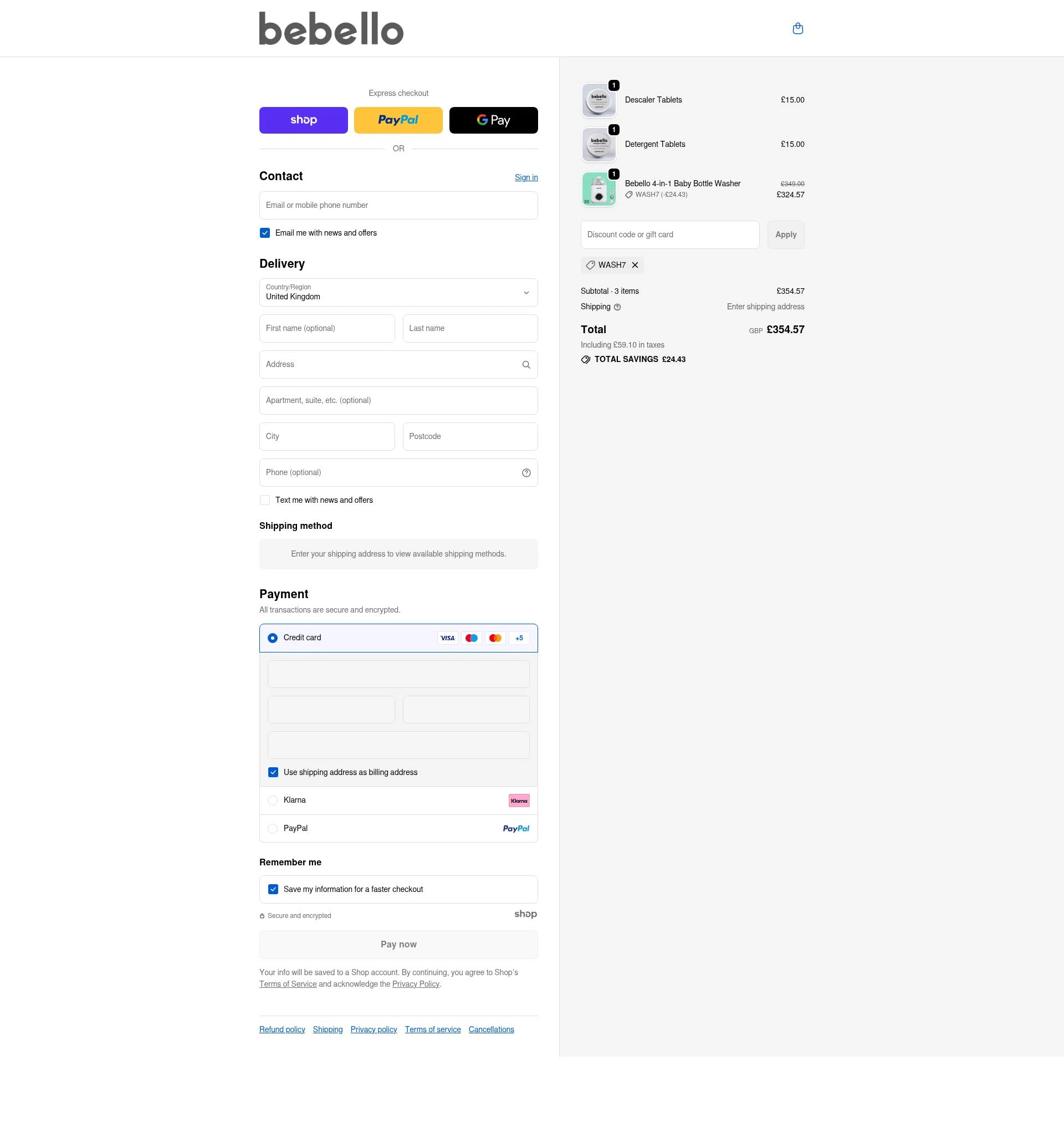 Bebello checkout page showing Bebello promo code box | Screenshot taken by SimplyCodes community member on Dec 17, 2025