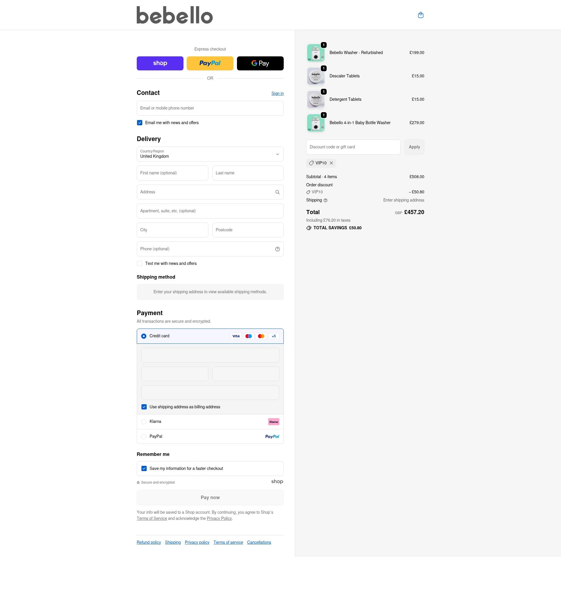 Bebello checkout page showing Bebello promo code box | Screenshot taken by SimplyCodes community member on Jan 3, 2026