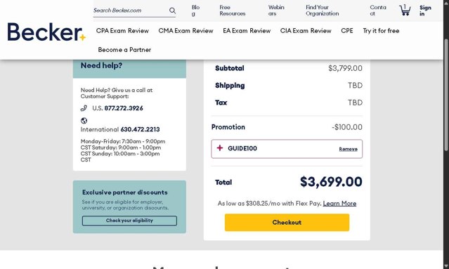 Becker checkout page showing Becker promo code box | Screenshot taken by SimplyCodes community member on Aug 1, 2025