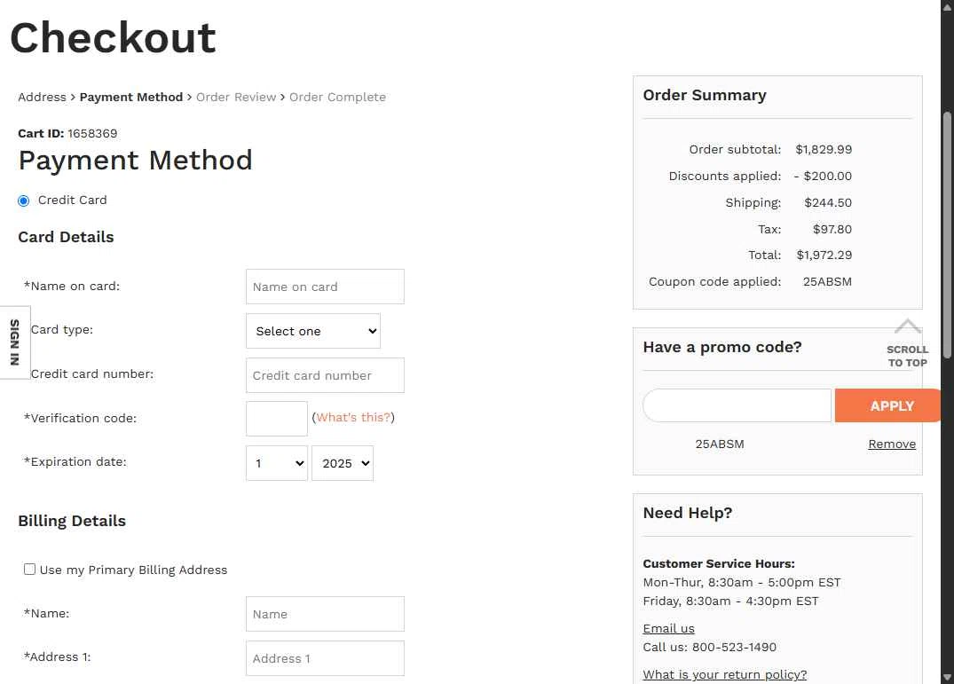 Becker's School Supplies checkout page showing Becker's School Supplies promo code box | Screenshot taken by SimplyCodes community member on Sep 22, 2025