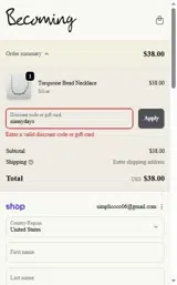 Becoming Jewelry coupon verification screenshot