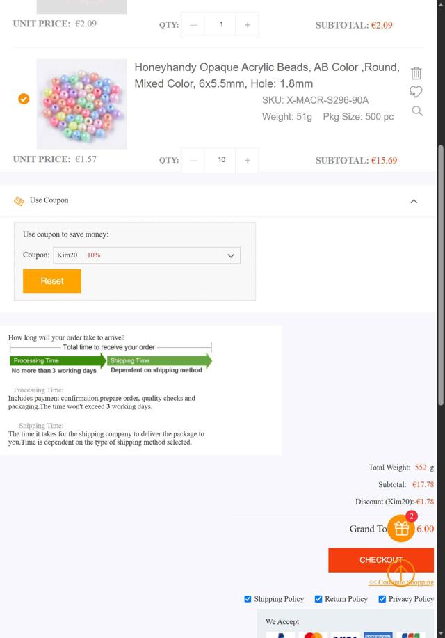Beebeecraft checkout page showing Beebeecraft coupon code box | Screenshot taken by SimplyCodes community member on Sep 9, 2025