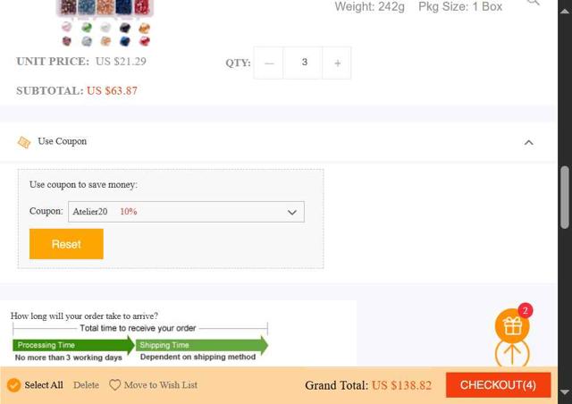 Beebeecraft checkout page showing Beebeecraft coupon code box | Screenshot taken by SimplyCodes community member on Sep 9, 2025