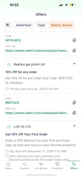 BEETLES coupon verification screenshot