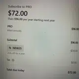 NEW25 coupon verification screenshot
