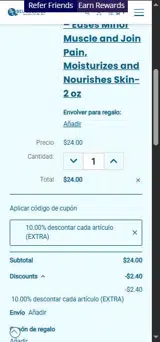 EXTRA coupon verification screenshot