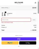 Belfans Technologies coupon verification screenshot