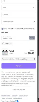 FHH15 coupon verification screenshot