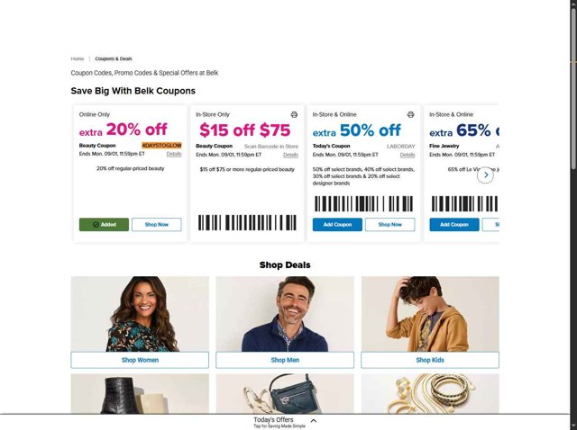 Belk checkout page showing Belk coupon code box | Screenshot taken by SimplyCodes community member on Aug 29, 2025