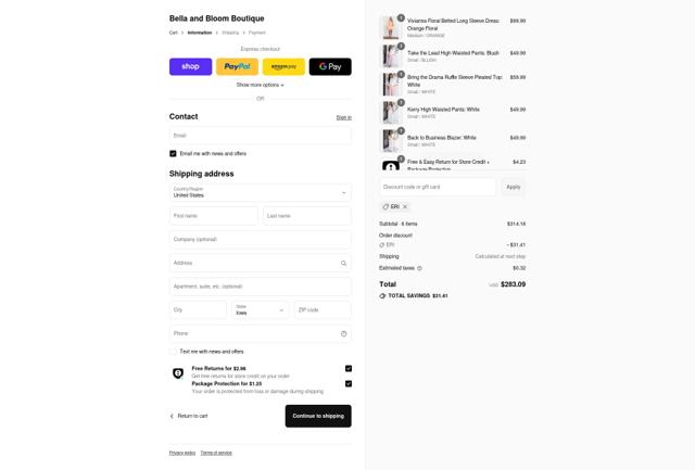Bella and Bloom checkout page showing Bella and Bloom discount code box | Screenshot taken by SimplyCodes community member on Sep 13, 2025