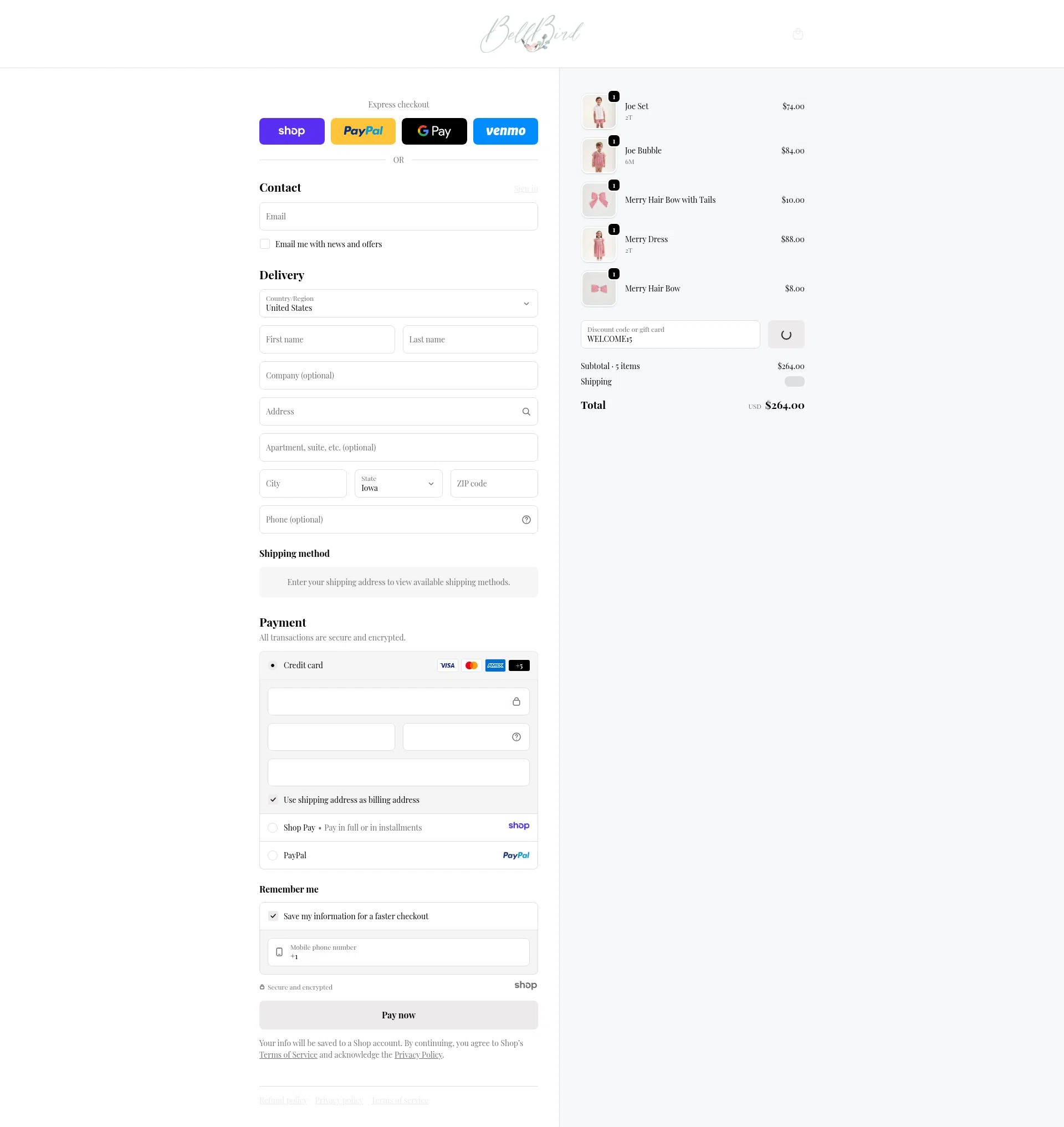 BellBird checkout page showing BellBird promo code box | Screenshot taken by SimplyCodes community member on Dec 24, 2025