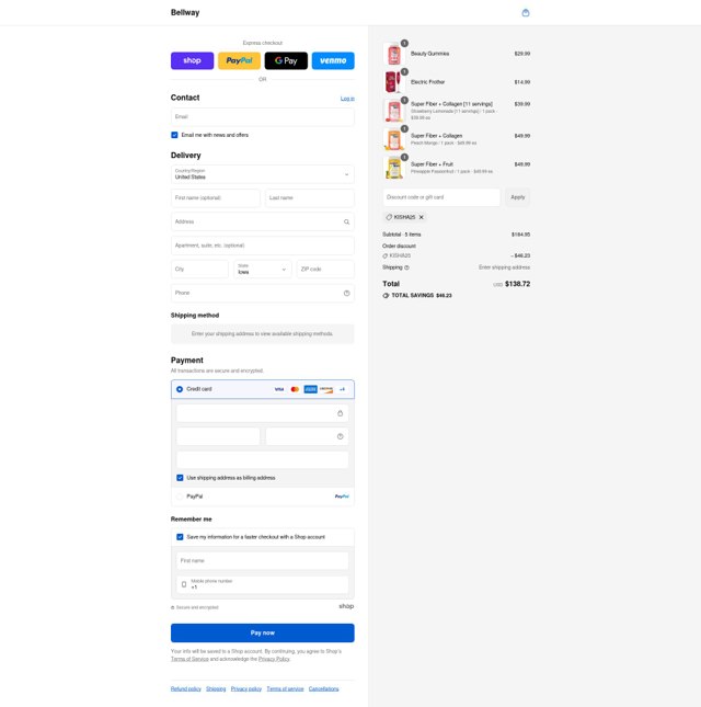 Bellway checkout page showing Bellway discount code box | Screenshot taken by SimplyCodes community member on Sep 6, 2025