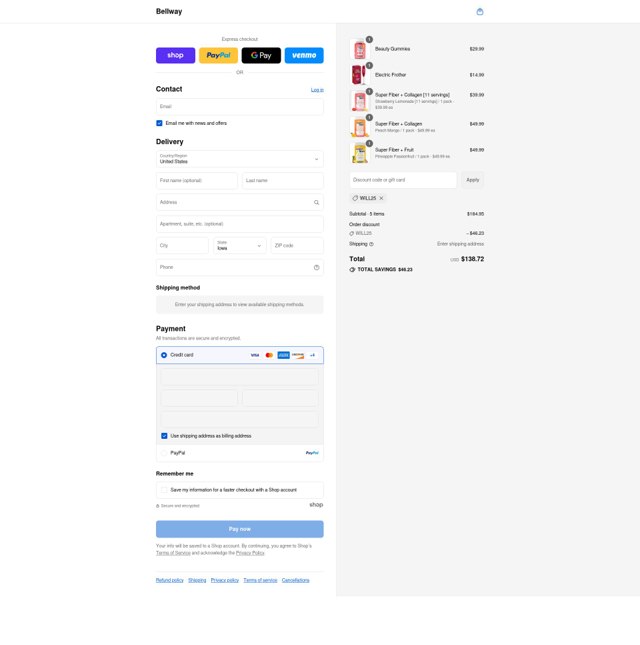 Bellway checkout page showing Bellway discount code box | Screenshot taken by SimplyCodes community member on Sep 6, 2025