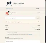 Belted Cow coupon verification screenshot