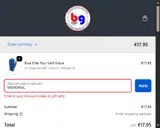 Bender Gloves coupon verification screenshot