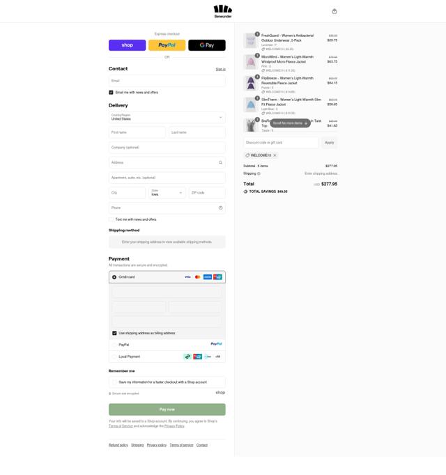 Beneunder checkout page showing Beneunder coupon code box | Screenshot taken by SimplyCodes community member on Sep 13, 2025