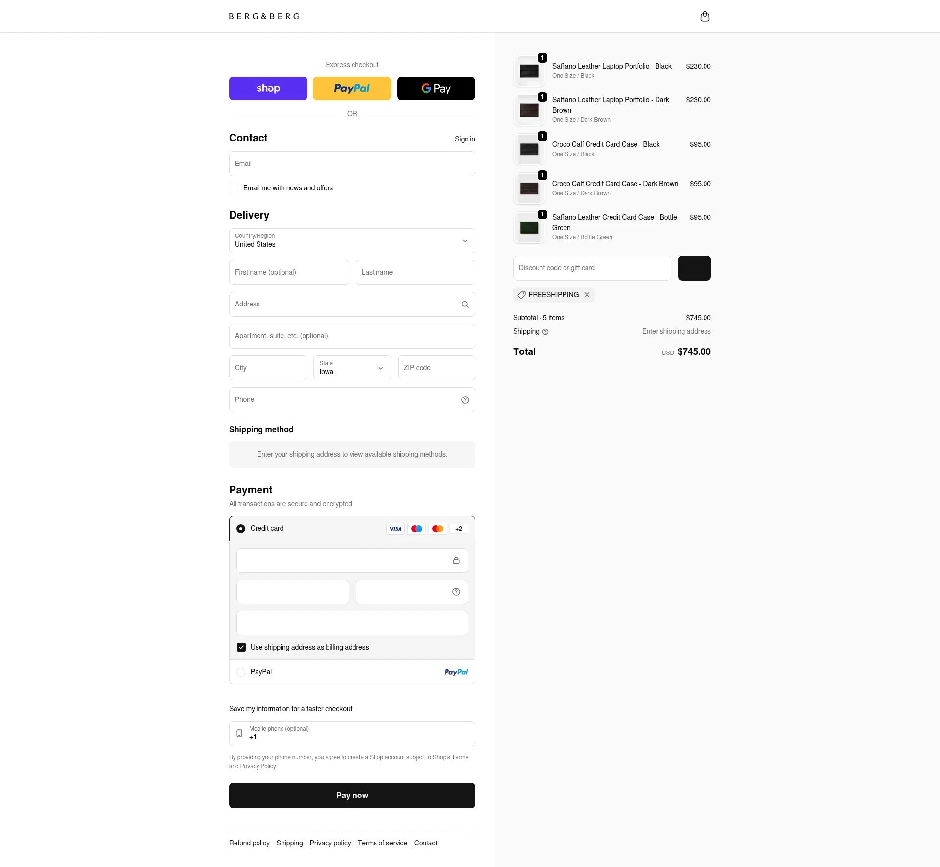 Berg & Berg checkout page showing Berg & Berg discount code box | Screenshot taken by SimplyCodes community member on Jan 18, 2026