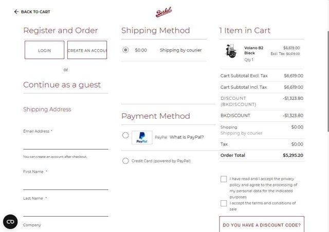 Berkel checkout page showing Berkel coupon code box | Screenshot taken by SimplyCodes community member on Sep 4, 2025
