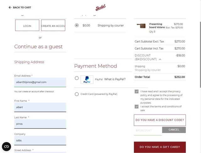 Berkel checkout page showing Berkel coupon code box | Screenshot taken by SimplyCodes community member on Jul 25, 2025