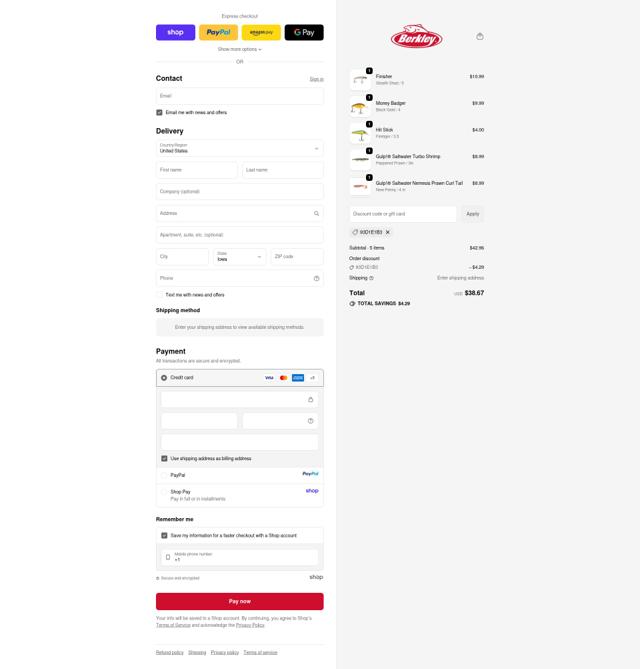 Berkley checkout page showing Berkley coupon code box | Screenshot taken by SimplyCodes community member on Sep 18, 2025