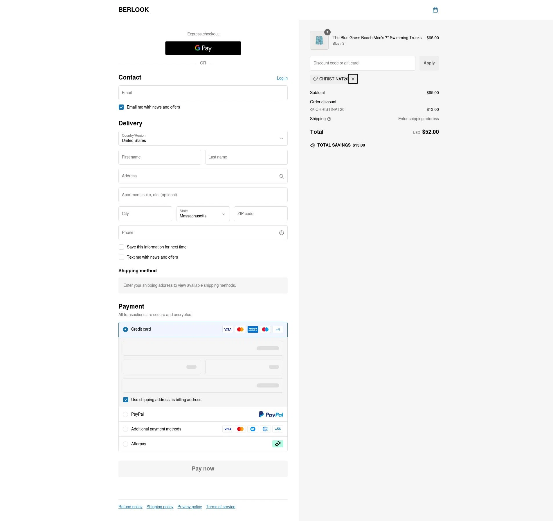 how to use Berlook coupons